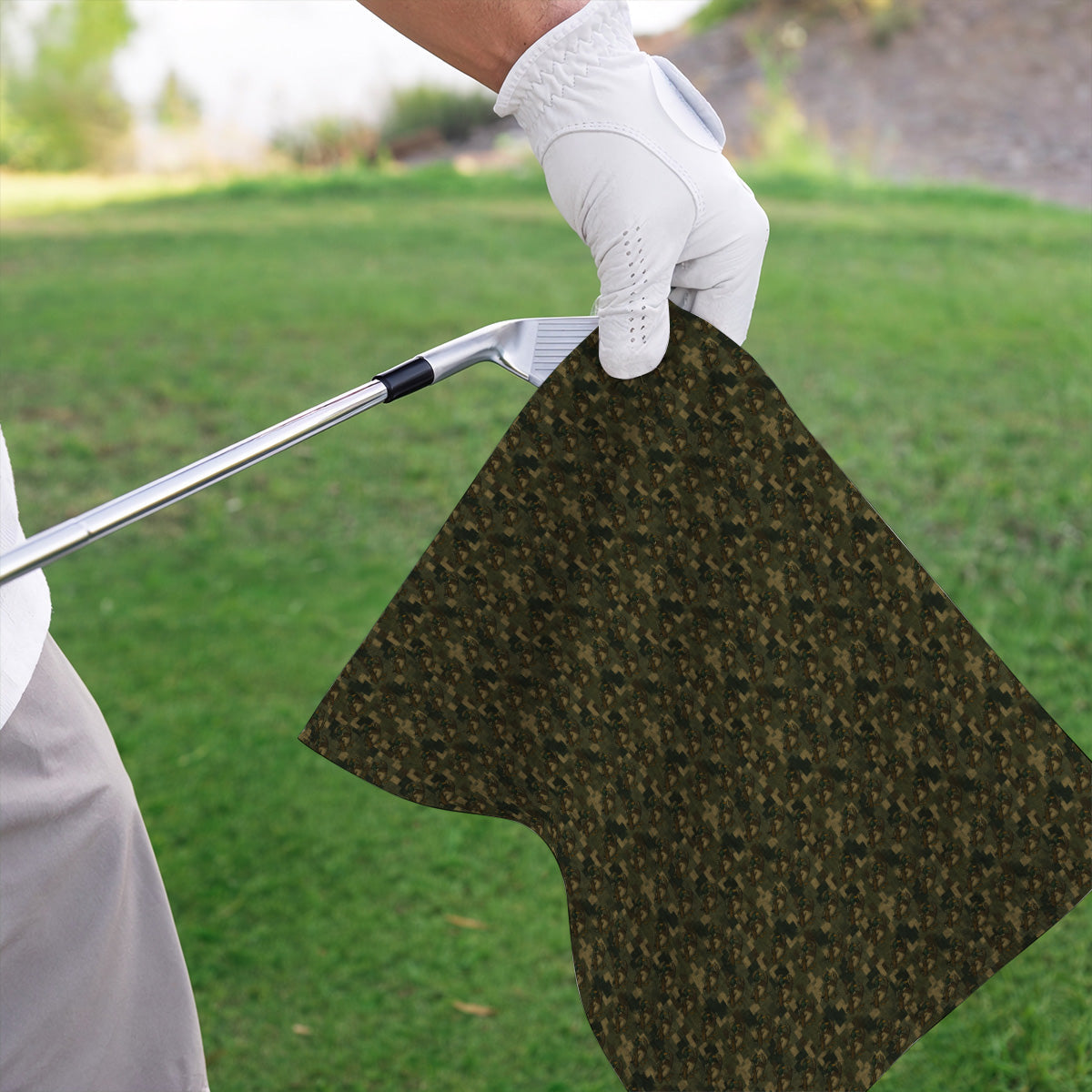 Duck Hunter Golf Towels, Funny Mallard Camo Pattern Towel, Unique Gift For Hunting & Golf Lovers