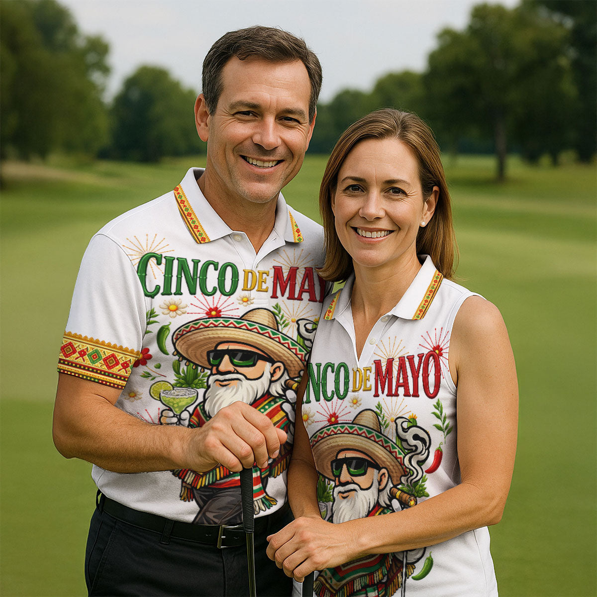 Margarita Man Cinco De Mayo Celebration White Golf Shirt, Fiesta Theme Golf Shirts For Men