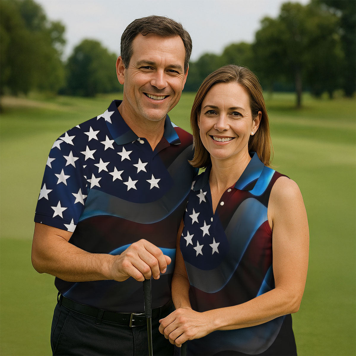 Patriotic American Flag 250th Anniversary Golf Tops For Men, Golf Shirts For Men, Polo Shirts For Men