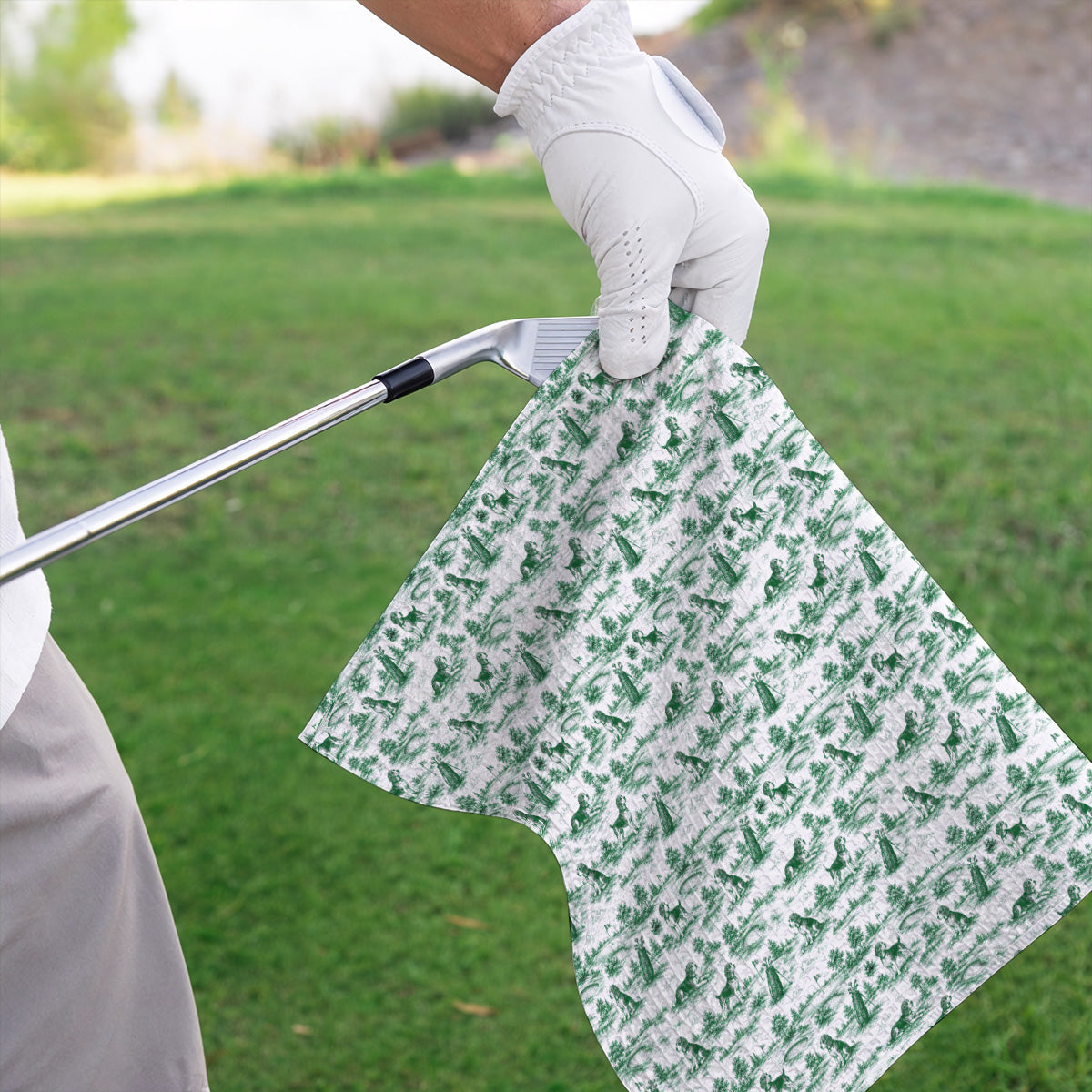 Beagle Toile De Jouy Golf Towel, Vintage Dog Pattern Golf Towels, Beagle Lover Golf Gift