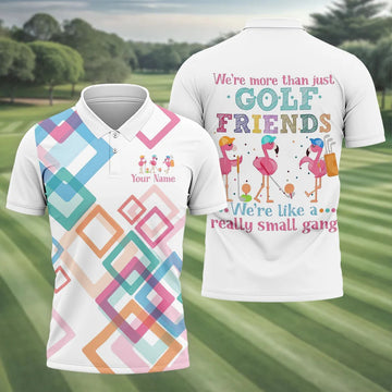 Personalized Flamingo Golf Polo Shirt, Golf Shirts For Men, Mens Golf Polo