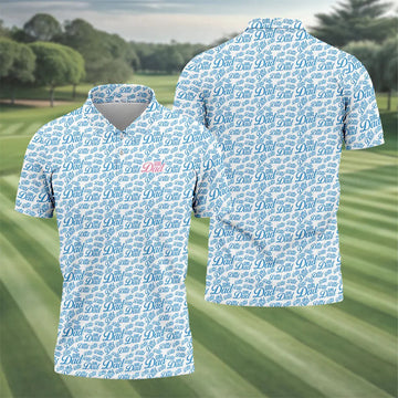 Blue Girl Dad All Over Print Golf Polo Shirt, Printed Golf Shirts, Golf Apparel For Men