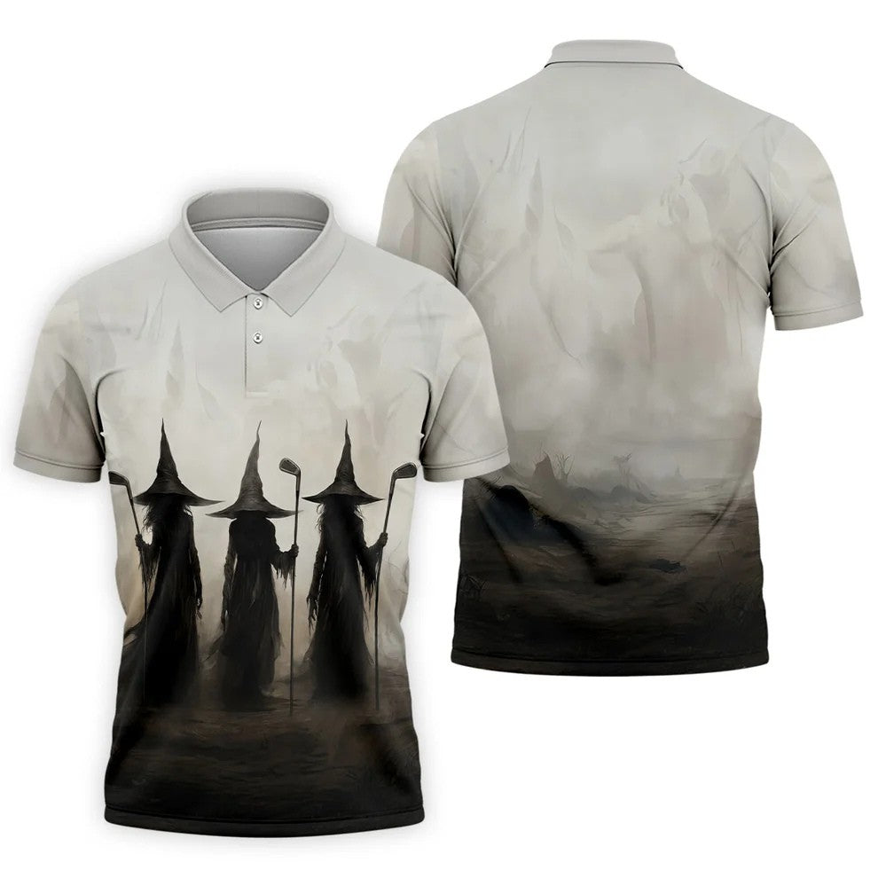 Halloween Witch Golf Polo Shirt, Golf Polo Shirts For Men, Hawaiian Golf Shirt