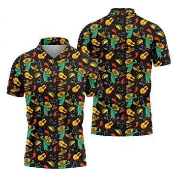 Funny Cactus Mexican Culture Traditions Golf Tops For Men, Cinco De Mayo Celebration Golf Shirts For Men