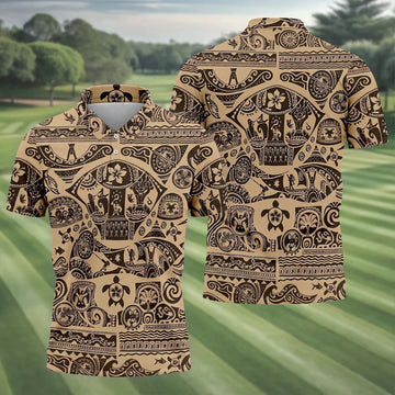 Polynesian Tribal Hawaiian Golf Shirt, Golf Shirts For Men, Mens Golf Apparel