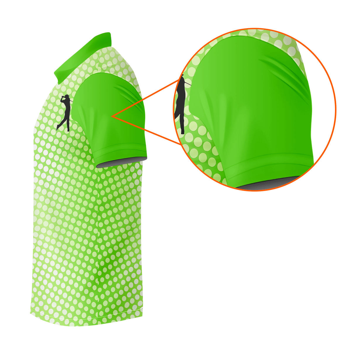 Green White Gradient Polka Dot Golf Shirt, Polo Shirts For Men, Golf Shirts For Men
