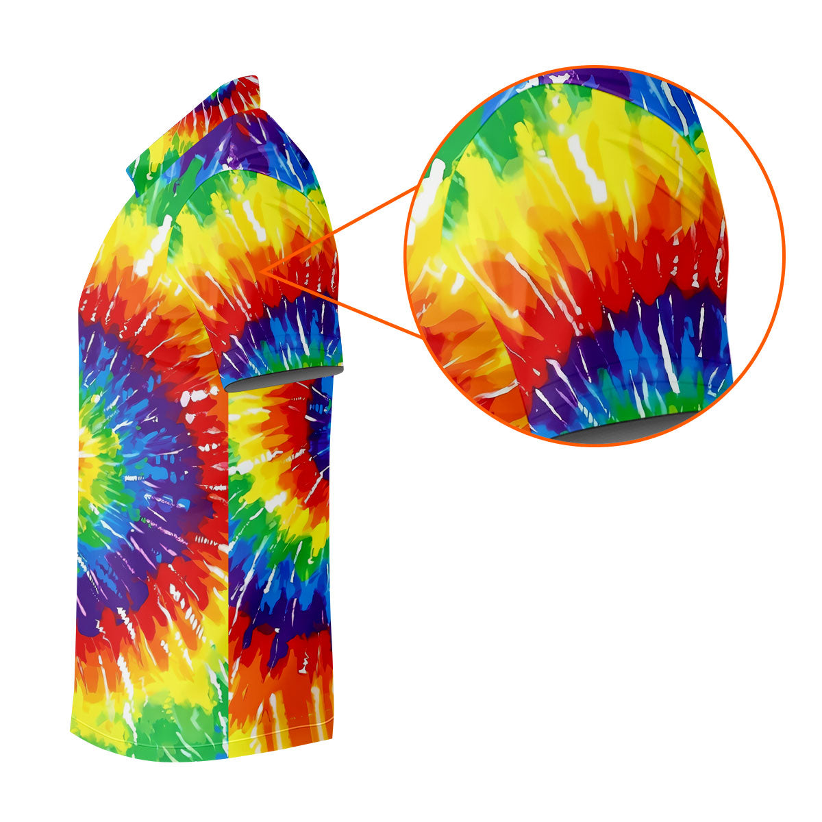 LGBT Rainbow Tie-Dye Golf Tops For Men, Pride Month Celebrate Golf Shirts For Men