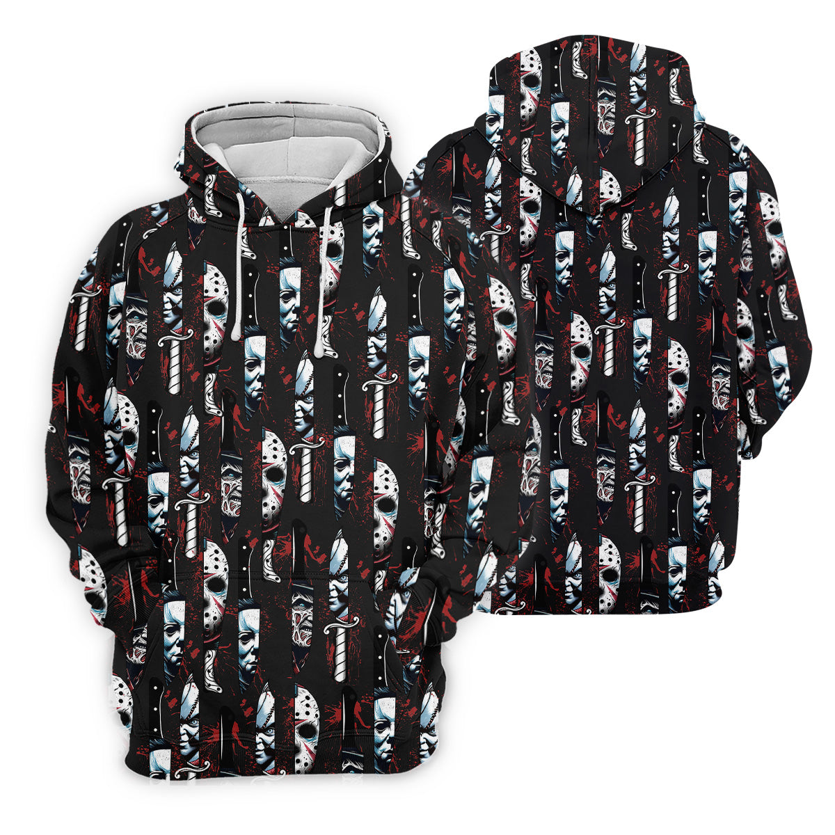 Horror Character Men's Golf Shirt, Horror Movie Shirt, Halloween Golf Shirt, Men Golf Gifts