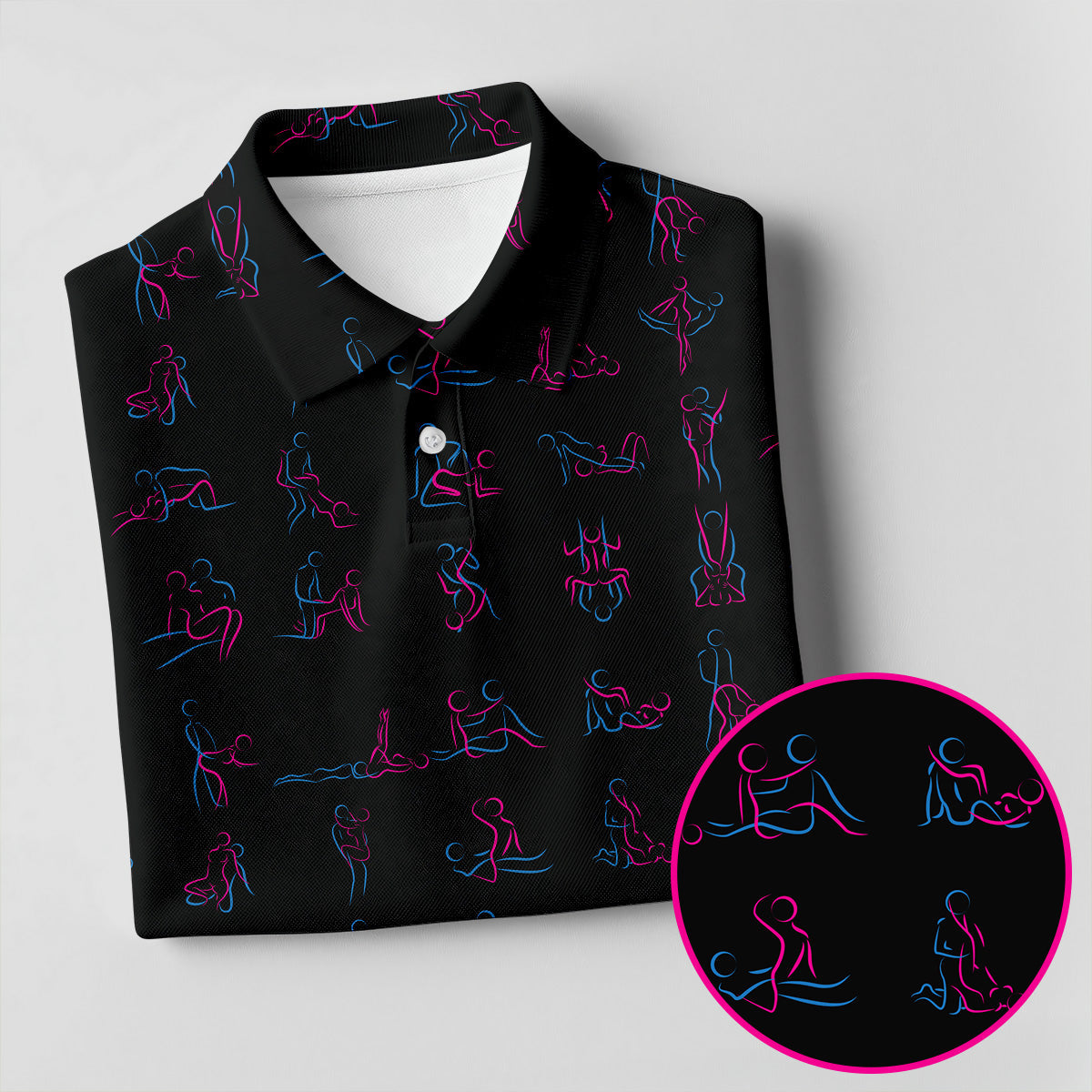 Funny Neon Couples Pattern Golf Polo Shirt, Golf Shirts For Men, Mens Golf Apparel