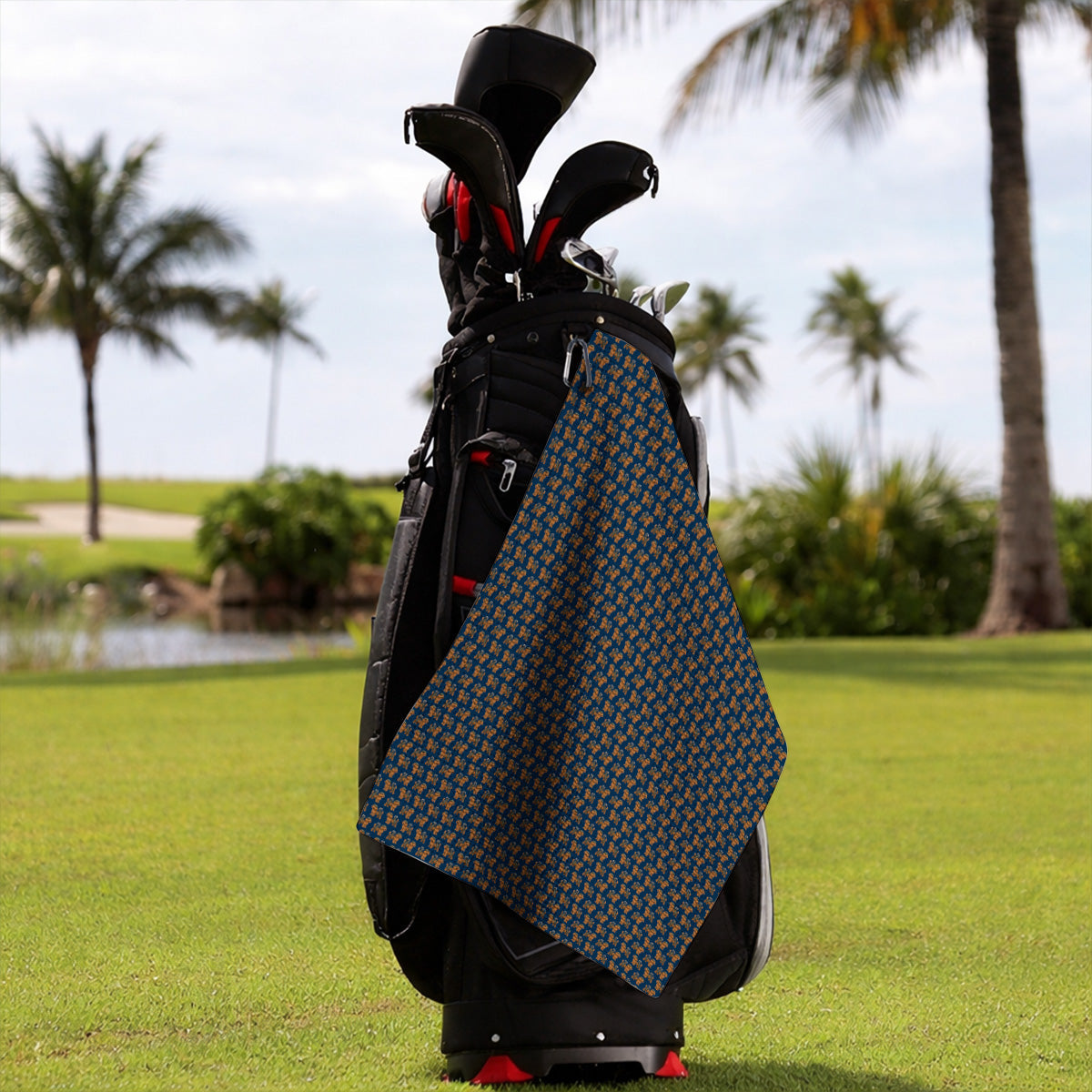 Funny Dog Pattern Golf Towel, Poodle Golf Towels, Golf Gift For Golfer