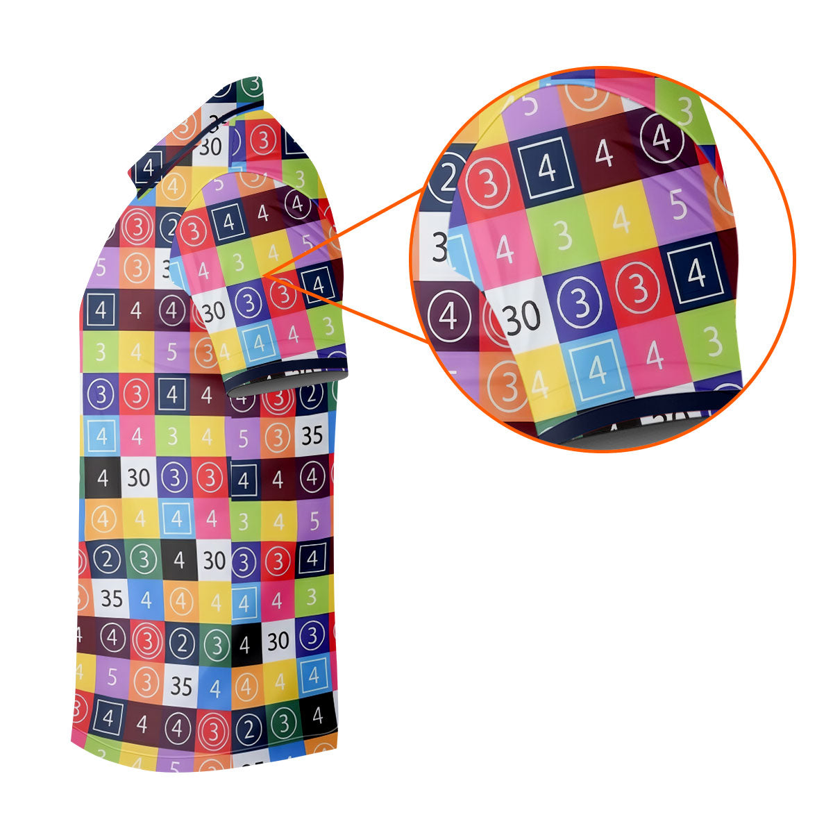 Colorful Golf Scorecard Pattern Polo Shirt, Ladies Golf Shirts, Women’s Golf Apparel