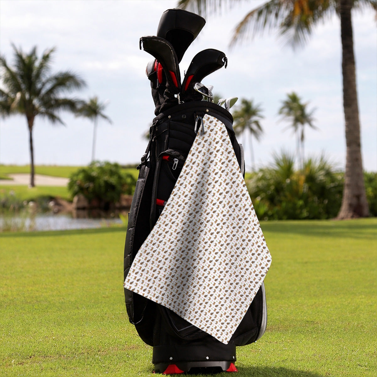 Yorkshire Terrier Golf Towel, Cute Yorkie Pattern Golf Towels, Gift for Golf Lovers