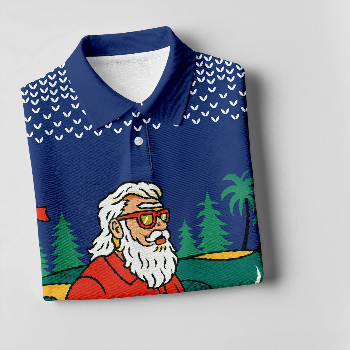 Retro Bearded Golfer Holding Beer Golf Polo Shirt, Mens Golf Shirts, Printed Golf Shirts