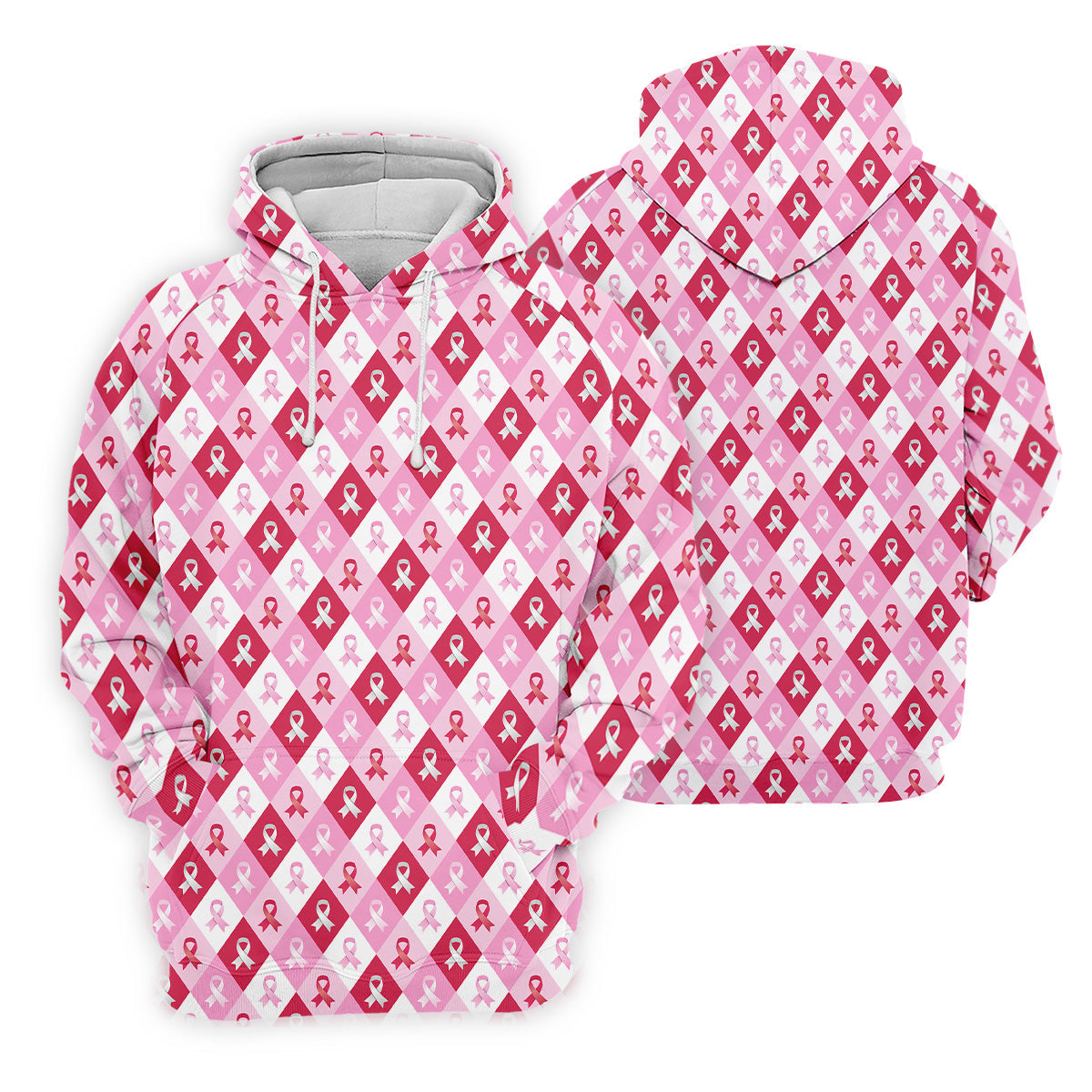 Breast Cancer Golf Shirt, Pink Argyle Golf Shirt, Breast Cancer Awareness Shirts, Golf Gift For Men