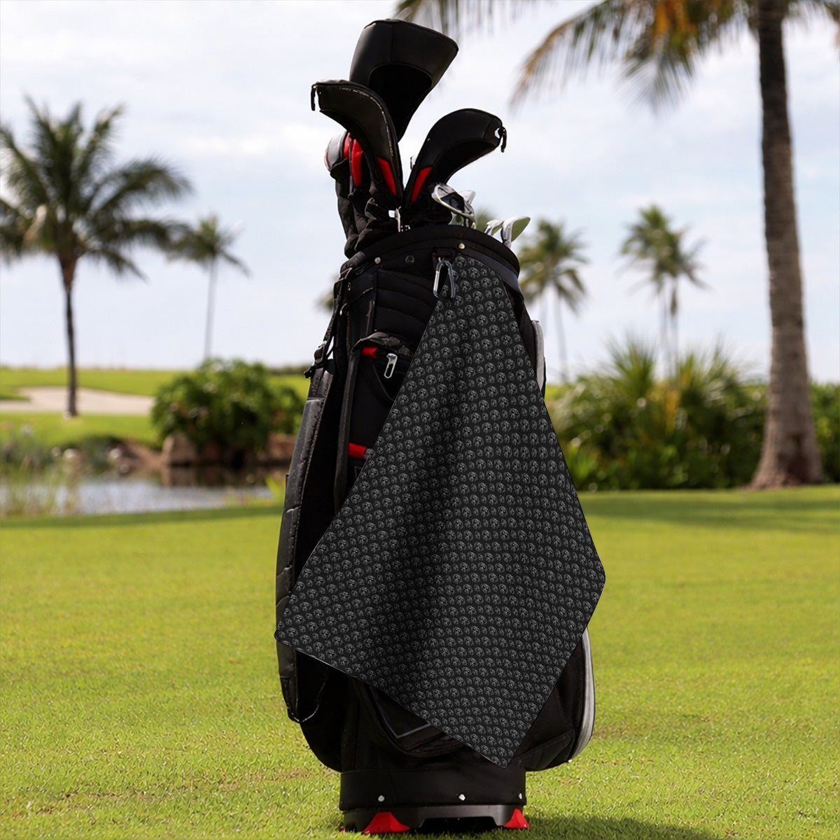 Labrador Retriever Golf Towel, Black Lab Sunglasses Pattern Towels, Funny Golf Gift For Dog Lover