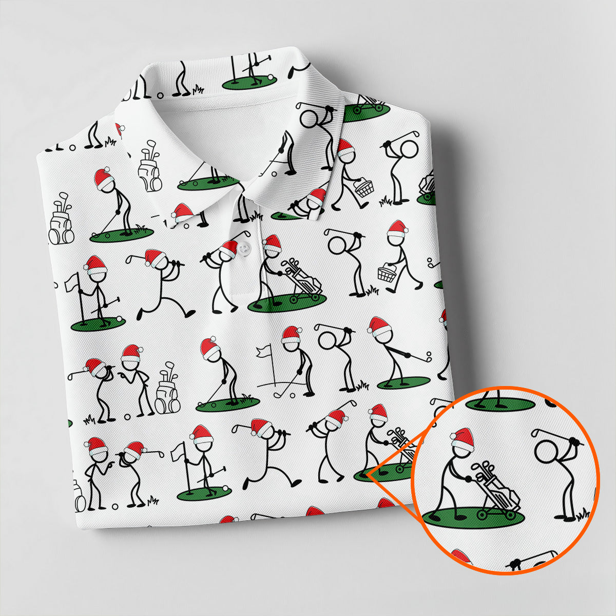 Funny Stickman Golf Pose Christmas Golf Shirt, Unique Gift For Golfer, Polo Shirts For Men