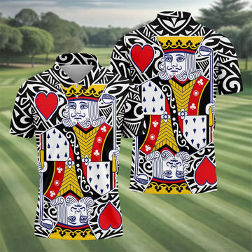 King Of Hearts Playing Card Golf Shirt, Men's Golf Shirt, Hawaiian Golf Shirt, Polo Shirts For Men