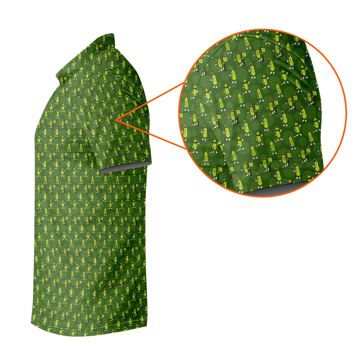 Funny Hole In One Pickle Golf Pattern Polo Shirt, Golf Shirts For Men, Mens Golf Apparel