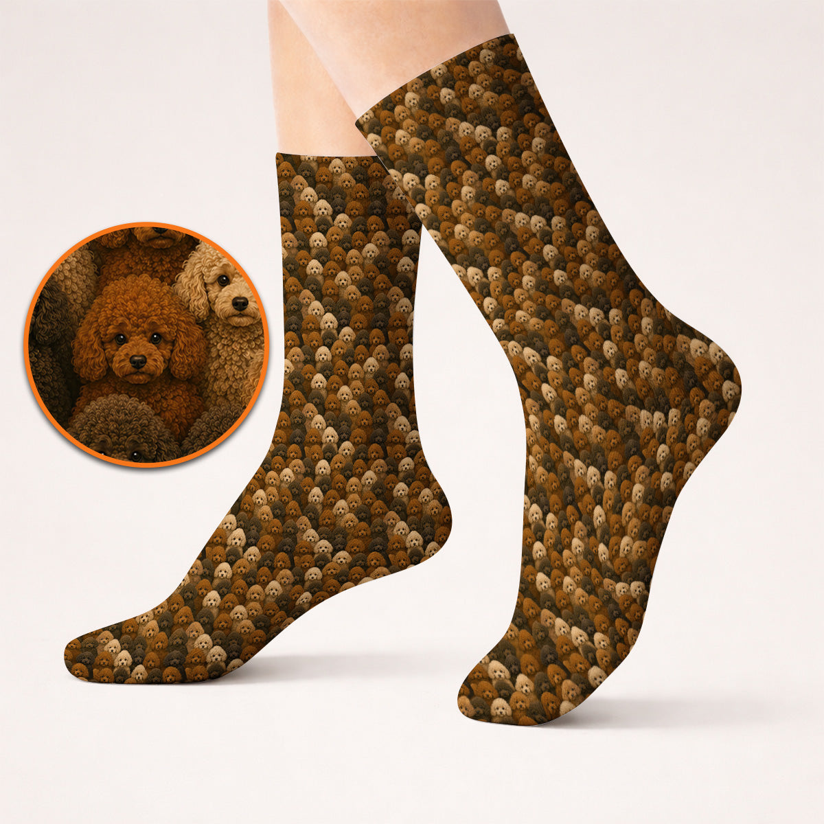 Funny Poodle Pattern Golf Socks, Poodle Dog Golf Sock, Golfer Dog Lover Gift