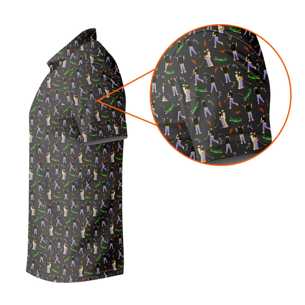 Funny Golf Lesson Alligator Pattern Polo Shirt, Women’s Golf Polo, Golf Shirts For Women