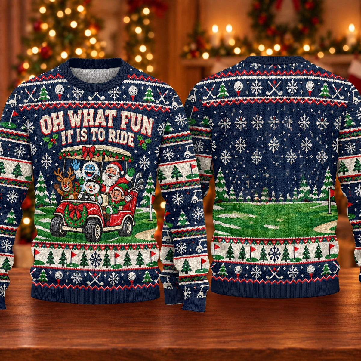 Oh What Fun It Is To Ride Ugly Christmas Sweater, Golf Lover Gifts, Funny Xmas Gifts