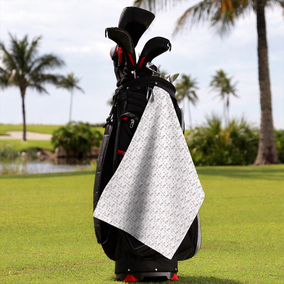 Bull Terrier Golf Towels, Bull Terrier Pattern Golf Towel, Funny Dog Dad Gift