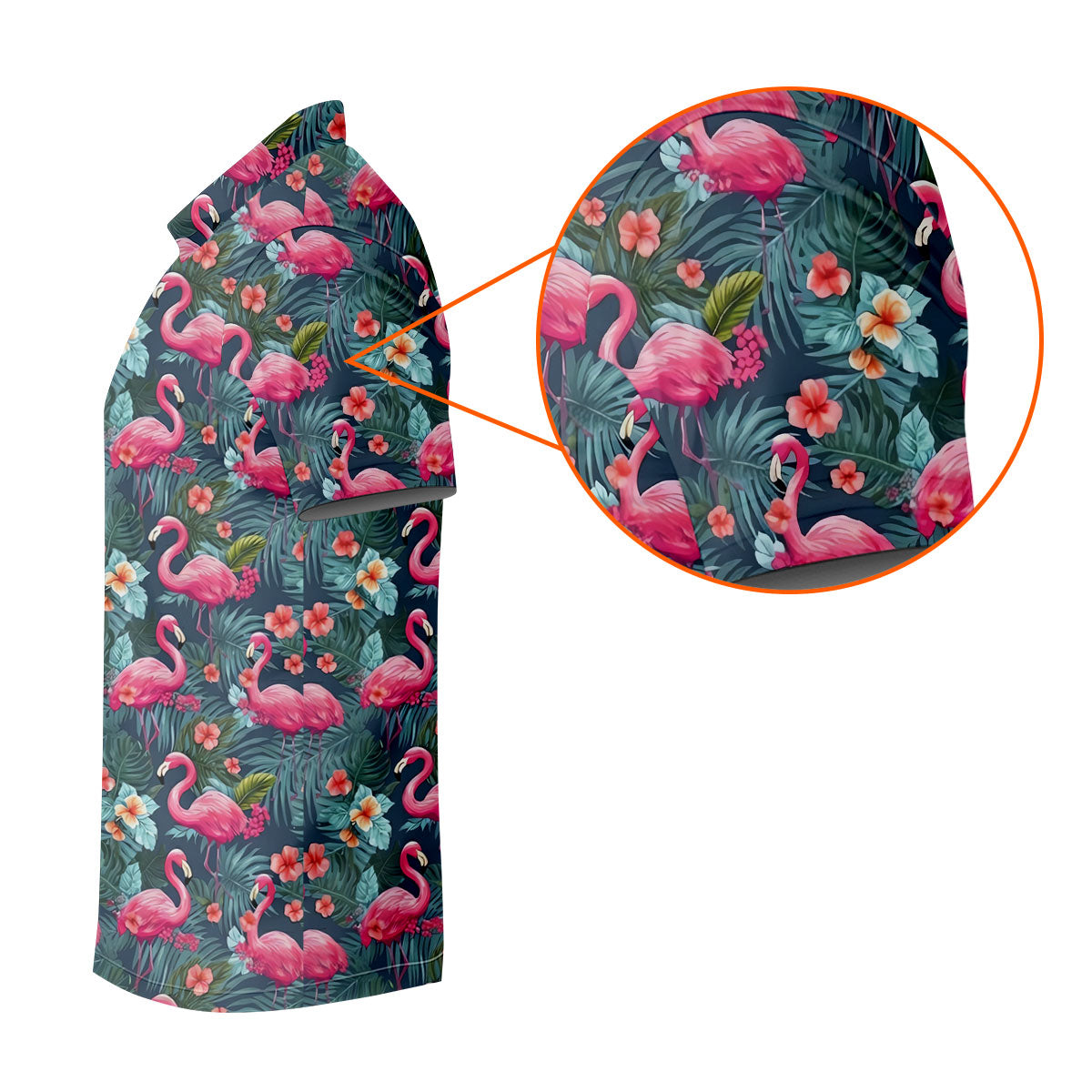 Pink Flamingo Tropical Floral Golf Polo Shirt, Golf Shirts For Women, Women's Golf Apparel