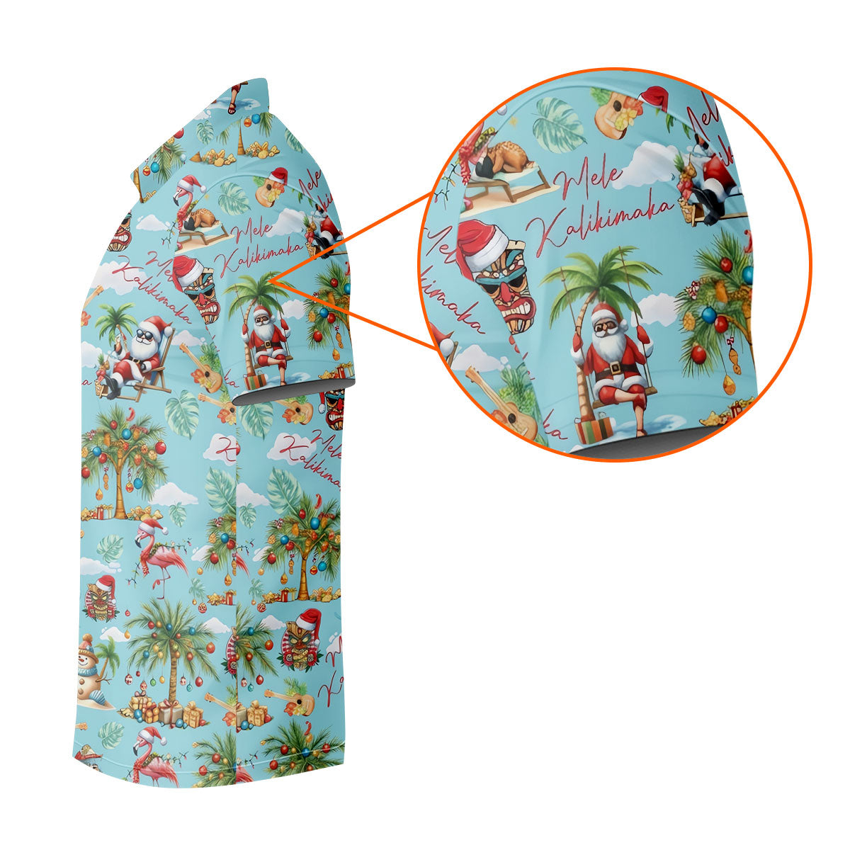Women's Mele Kalikimaka Surfing Santa Golf Shirt, Christmas Golf Shirt, Women’s Golf Apparel