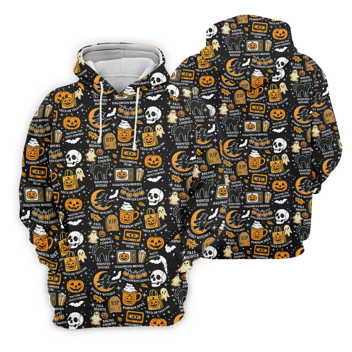 Vintage Halloween Spooky Witches Golf Polo Shirt Halloween Theme Shirts, Ghost Pumpkin, Fun Golf Shirts For Mens