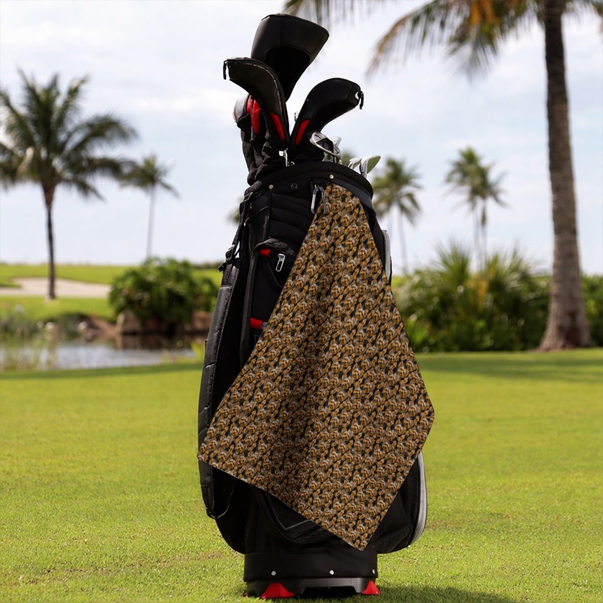 Yorkshire Terrier Golf Towel, Funny Yorkie Pattern Golf Towels, Golf Gift For Dog Lovers