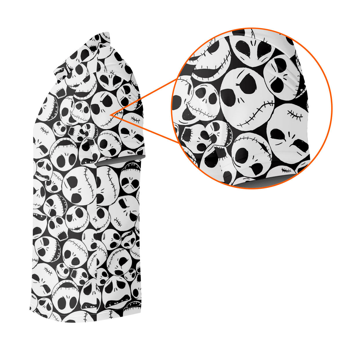 Horror Character Skull Face All Over Golf Polo Shirt, Golf Apparel For Men, Mens Polo Shirts