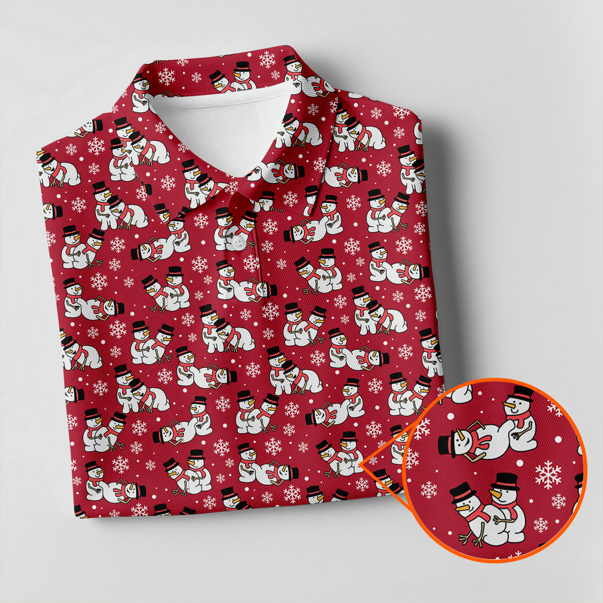 Naughty Snowman Red Golf Shirt, Christmas Golf Shirt, Fun Golf Shirts For Men, Polo Shirts For Men