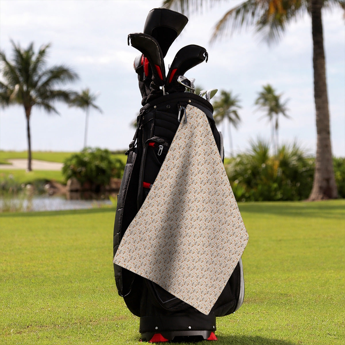 Beagle Golf Pattern Golf Towel, Hunting Dog Golf Towels, Funny Golf Gift For Golfer