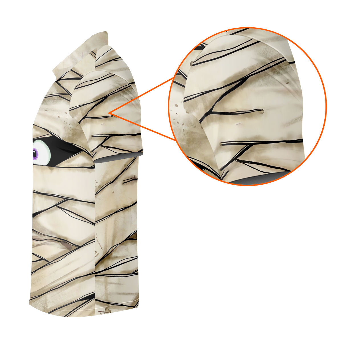 Cute Mummy Peeking Eyes BOO Halloween Golf Polo Shirt, Mens Golf Polo, Hawaiian Golf Shirt