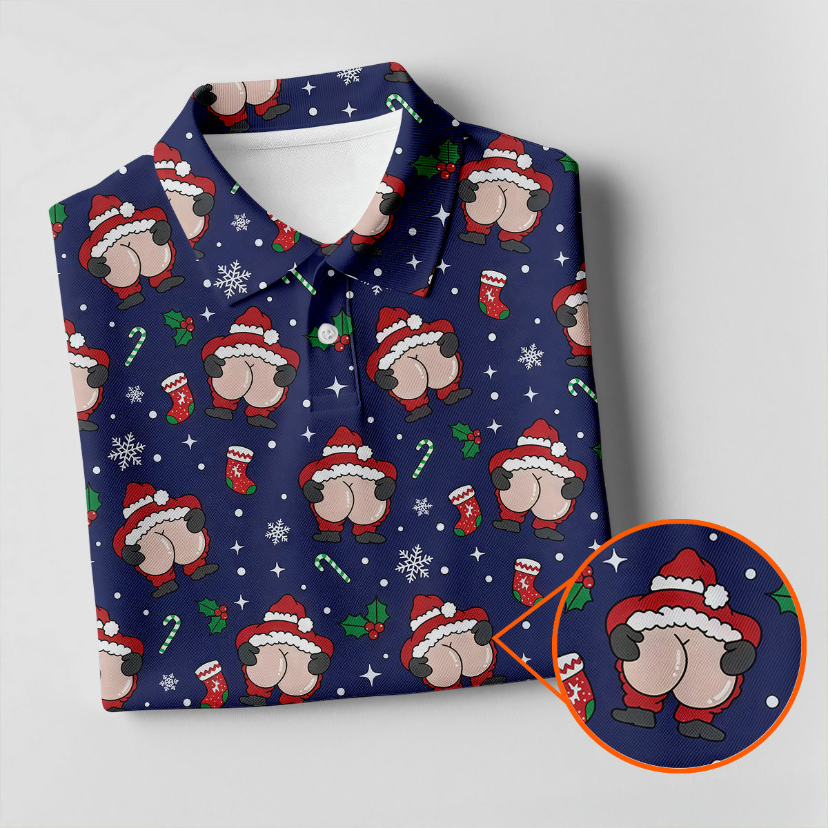 Funny Santa Christmas Golf Tops For Men, Christmas Golf Shirt, Polo Shirts For Men, Golfing Apparel