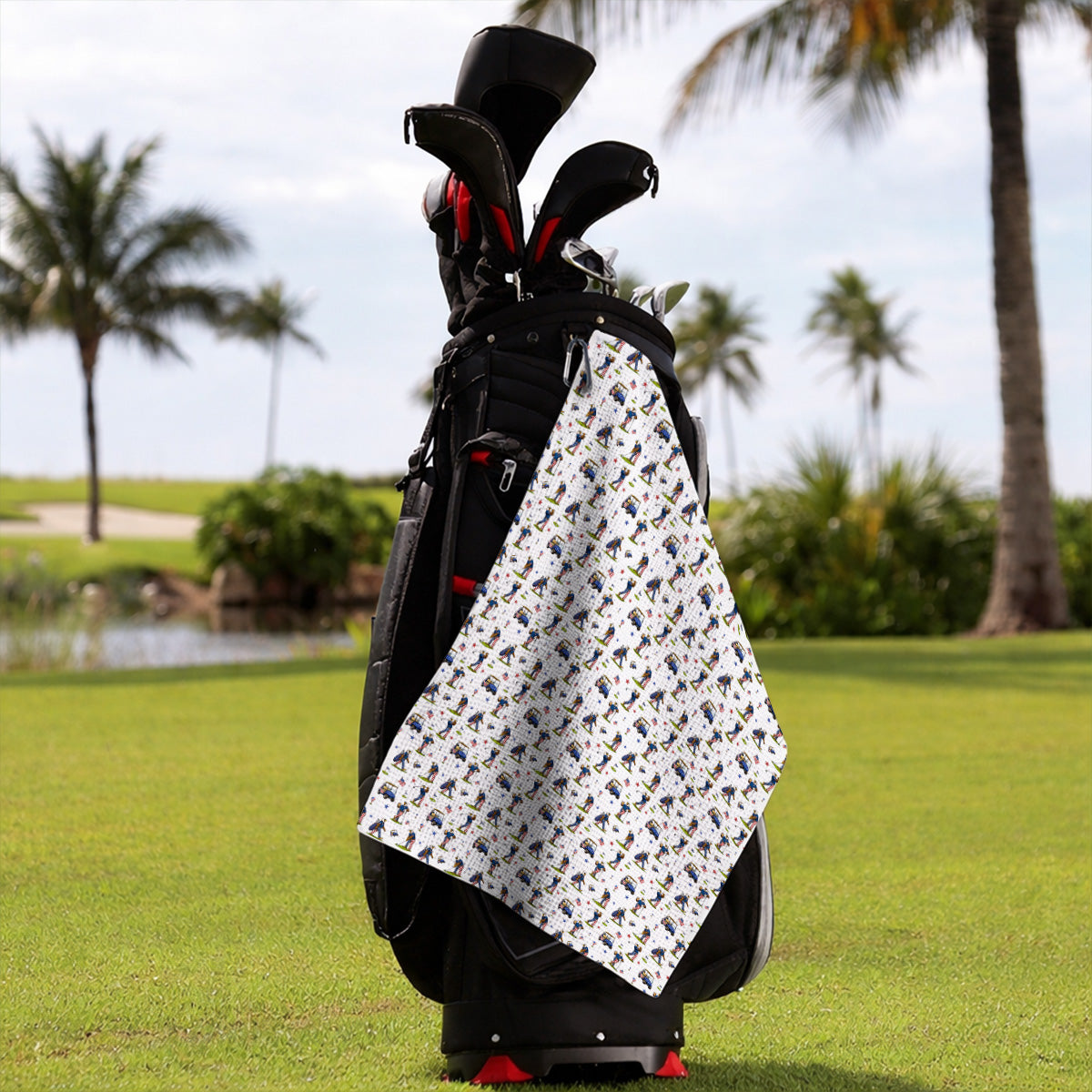 Patriotic Eagle Golf Towel, USA Flag Pattern Golf Towels, Funny Golf Gift For Golfer