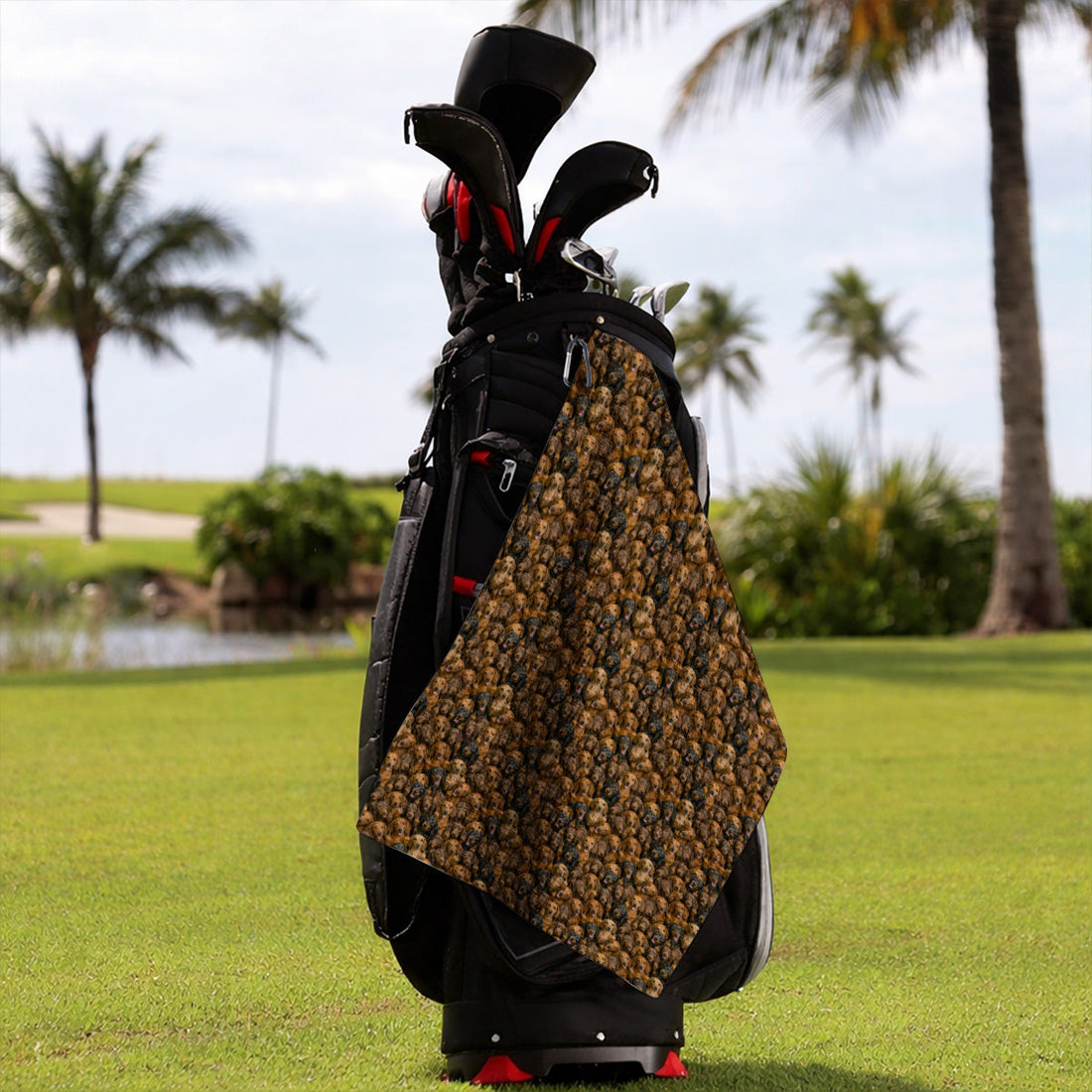 Funny Dachshund Golf Towel, Wiener Dog Pattern Golf Towels, Doxie Lover Gift For Golfer