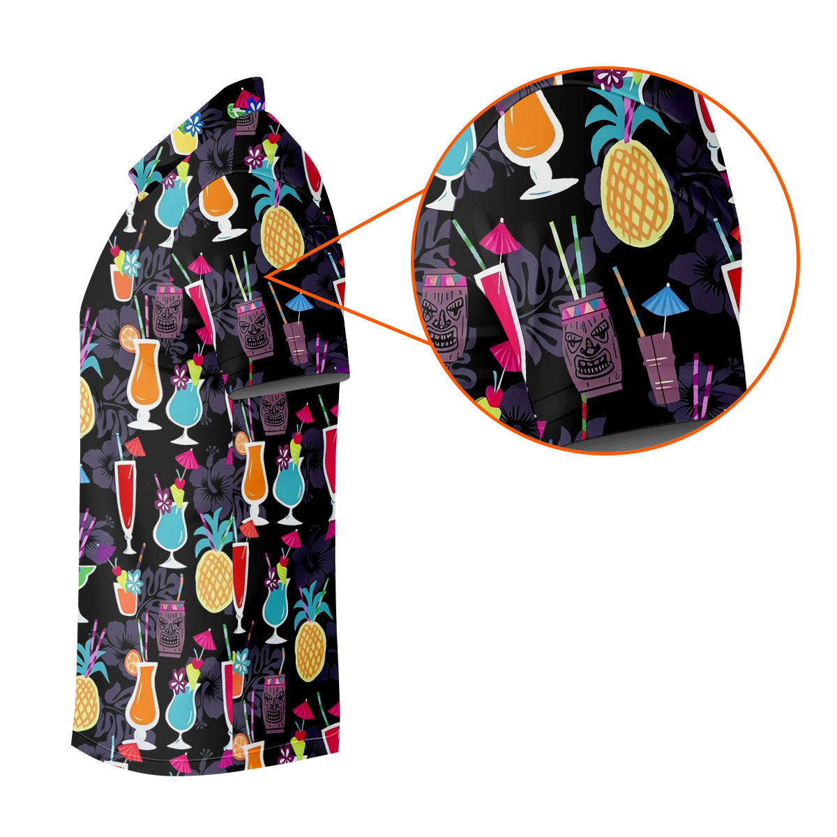Tropical Drinks Dark Floral Cinco De Mayo Celebration Fiesta Themed Golf Tops For Men, Golf Shirts For Men