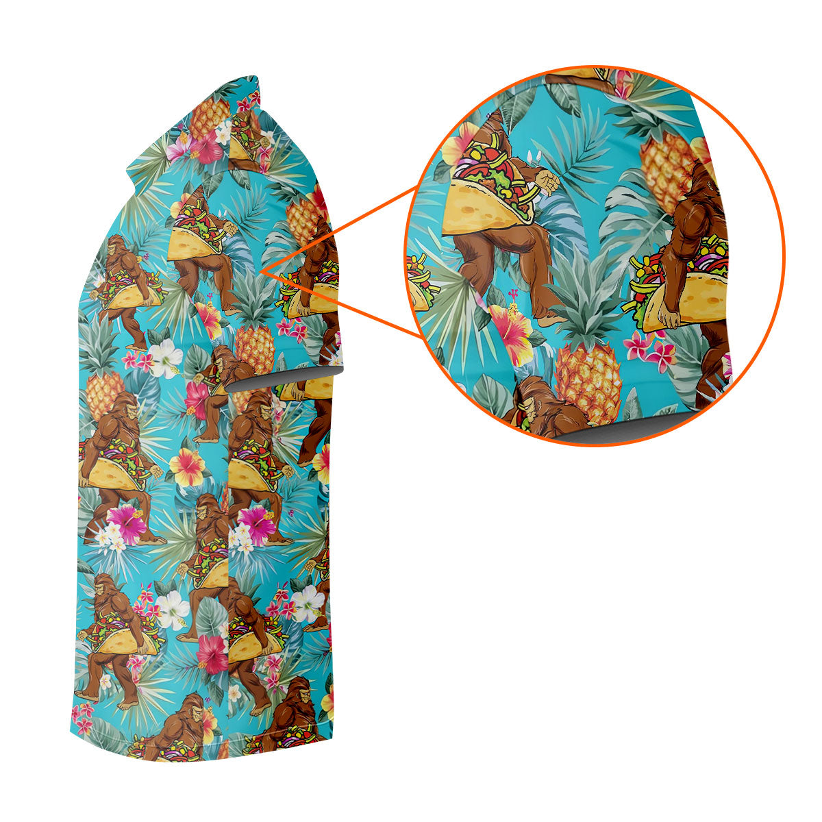 Bigfoot Taco Fiesta Time Hawaiian Golf Shirt, Cinco De Mayo Celebration Golf Shirt For Women