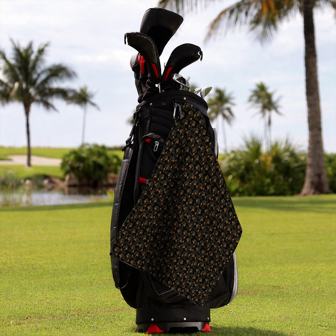 Funny Dachshund Golf Towels, Wiener Dog Pattern Golf Towel, Crazy Dog Dad Golf Apparel