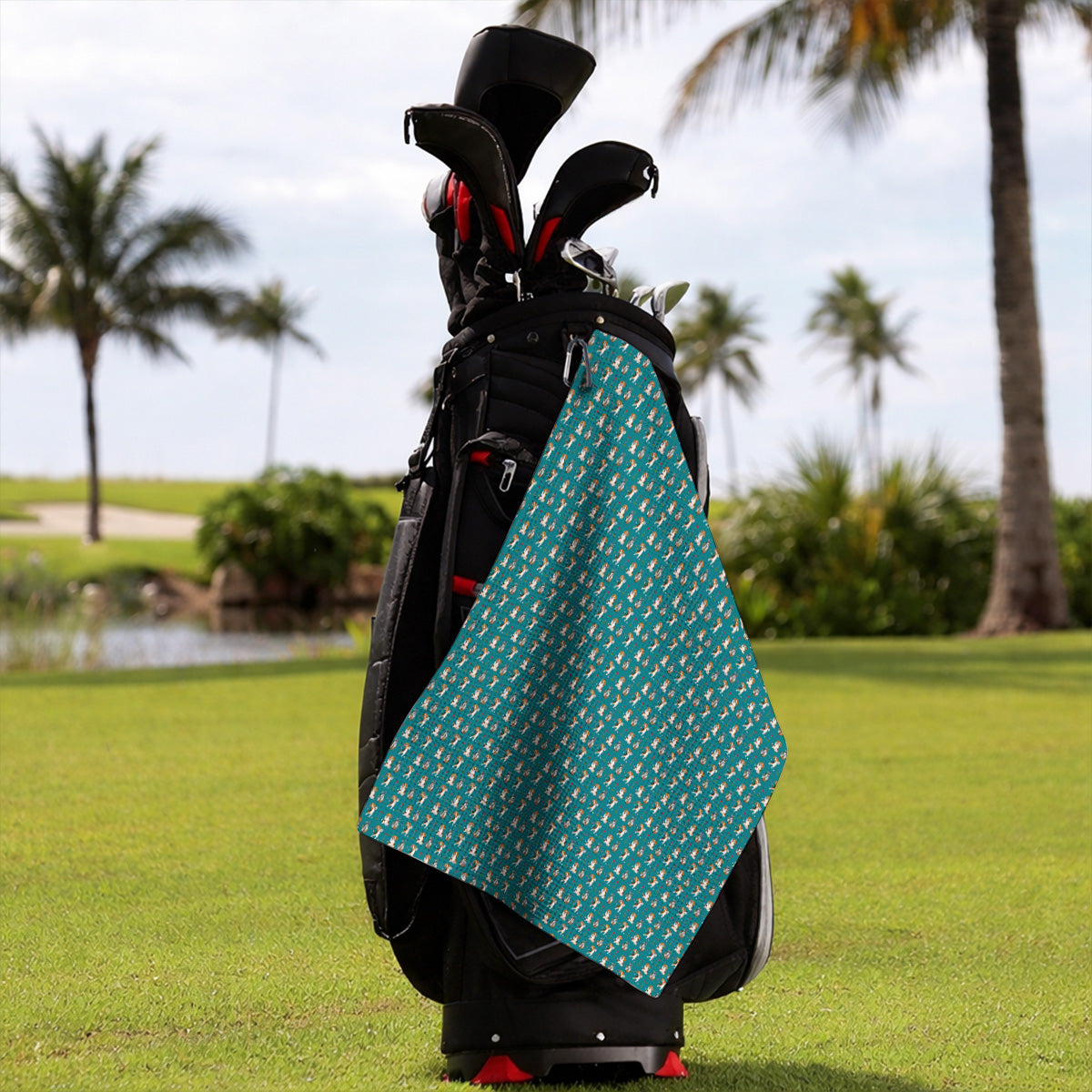 Beagle Golf Pattern Golf Towel, Hunting Dog Golf Towels, Funny Golf Gift For Golfer