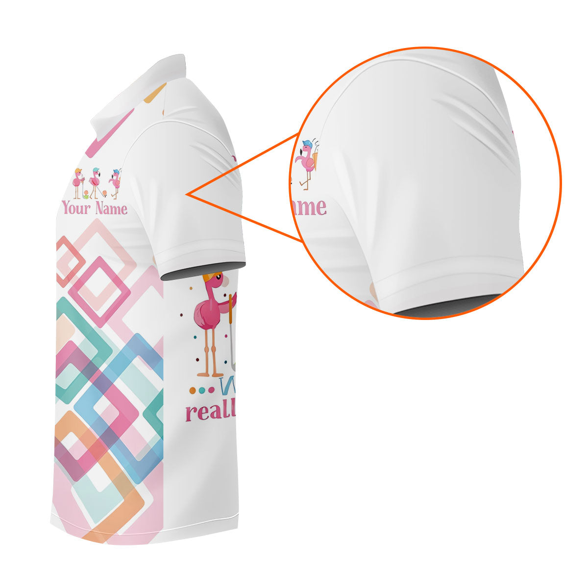 Personalized Flamingo Golf Polo Shirt, Golf Shirts For Men, Mens Golf Polo