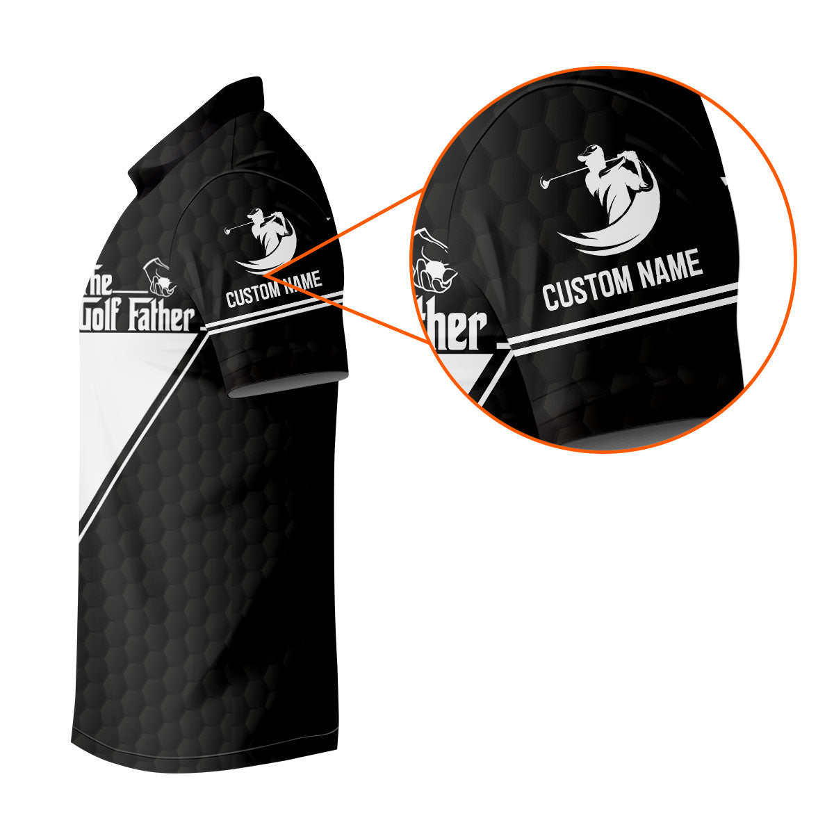 The Golf Father Golf Ball Pattern Father's Day Golf Shirt, Golf Gift For Dad, Polo Shirts For Men