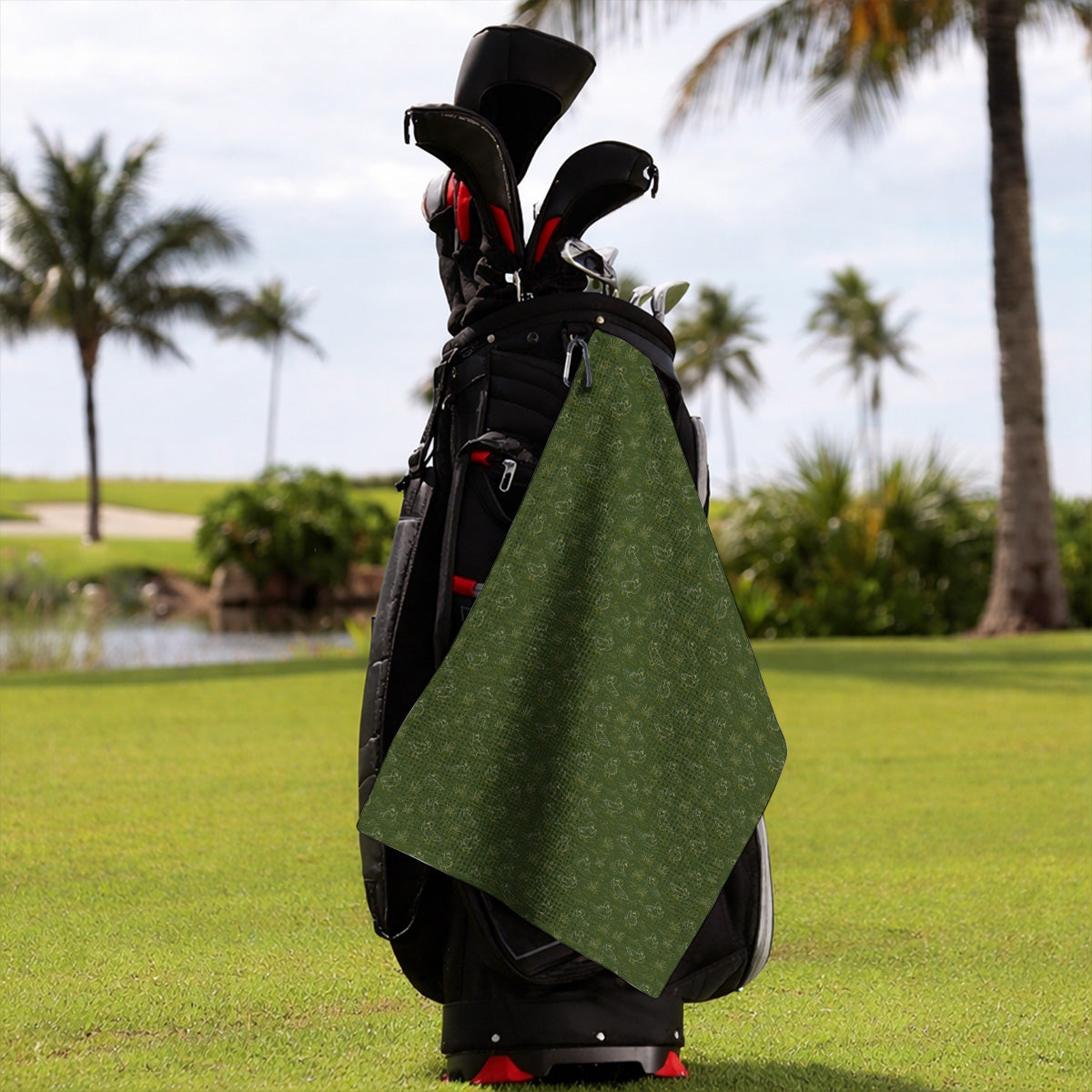 Funny Duck Hunting Golf Towel, Vintage Waterfowl Pattern Golf Towels, Golf Gift For Golfer