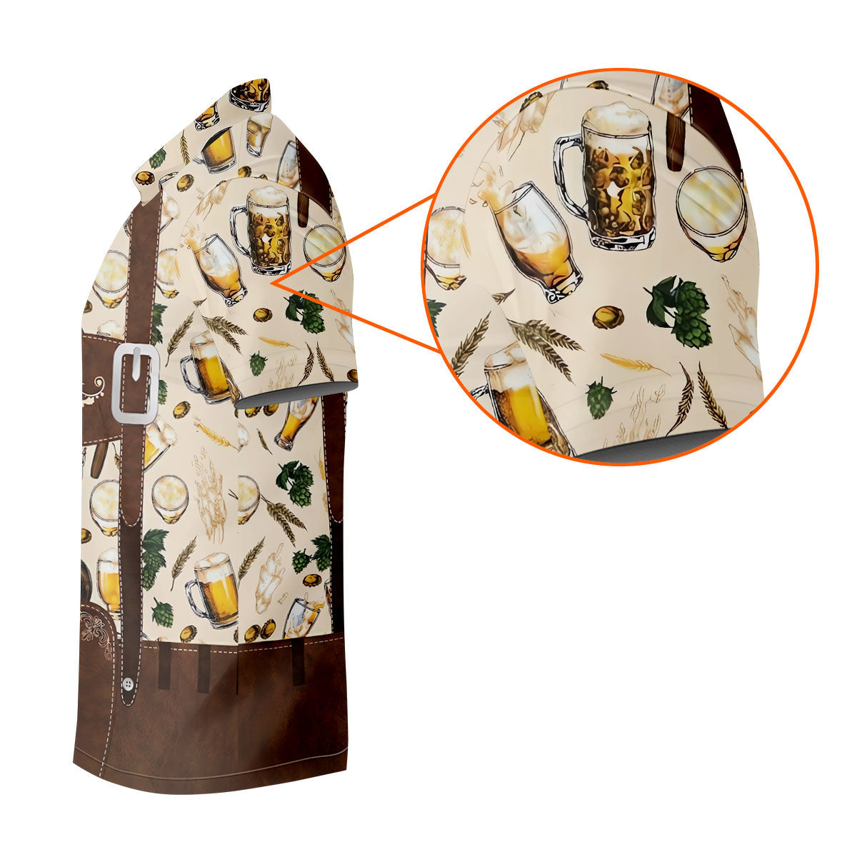 Oktoberfest Lederhosen Beer Pattern Golf Polo Shirt, Hawaiian Golf Shirt, Mens Golf Polo