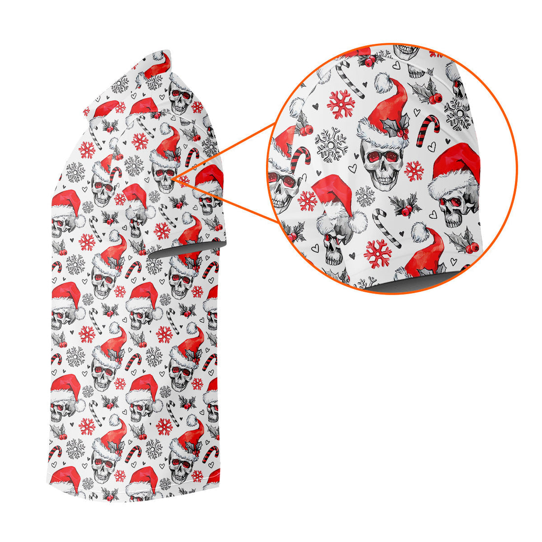 Skull Christmas Golf Tops For Men, Funny Horror Polo Shirts For Men, Christmas Golf Shirt, Golfing Apparel