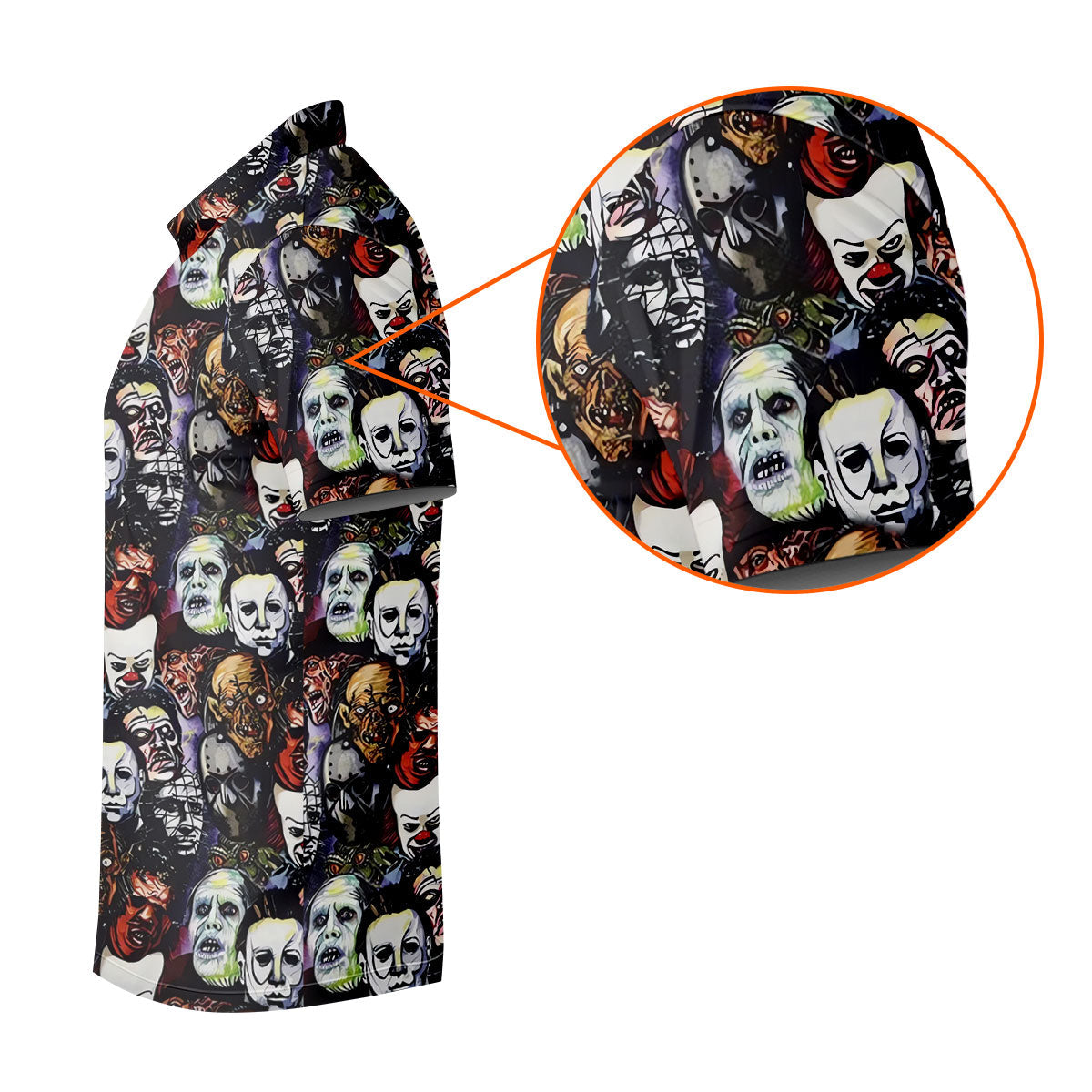 Horror Character Movie Villain Collage Golf Polo Shirt, Men's Golf Polo, Hawaiian Golf Shirt
