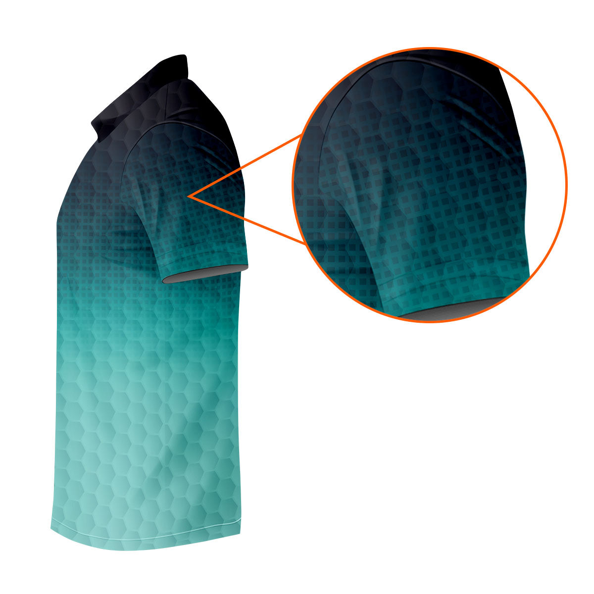 Turquoise Gradient Golf Ball Pattern Hawaiian Golf Shirt, Golf Shirts For Men