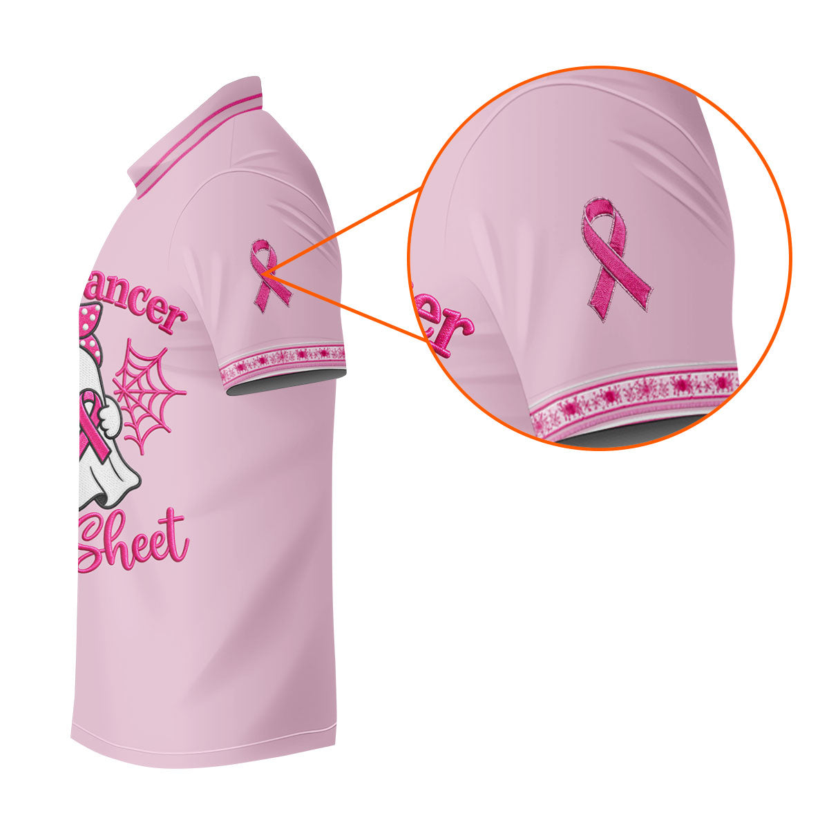 Breast Cancer Is Boo Sheet Ghost Polo Shirt, Men's Golf Shirt, Printed Golf Shirts