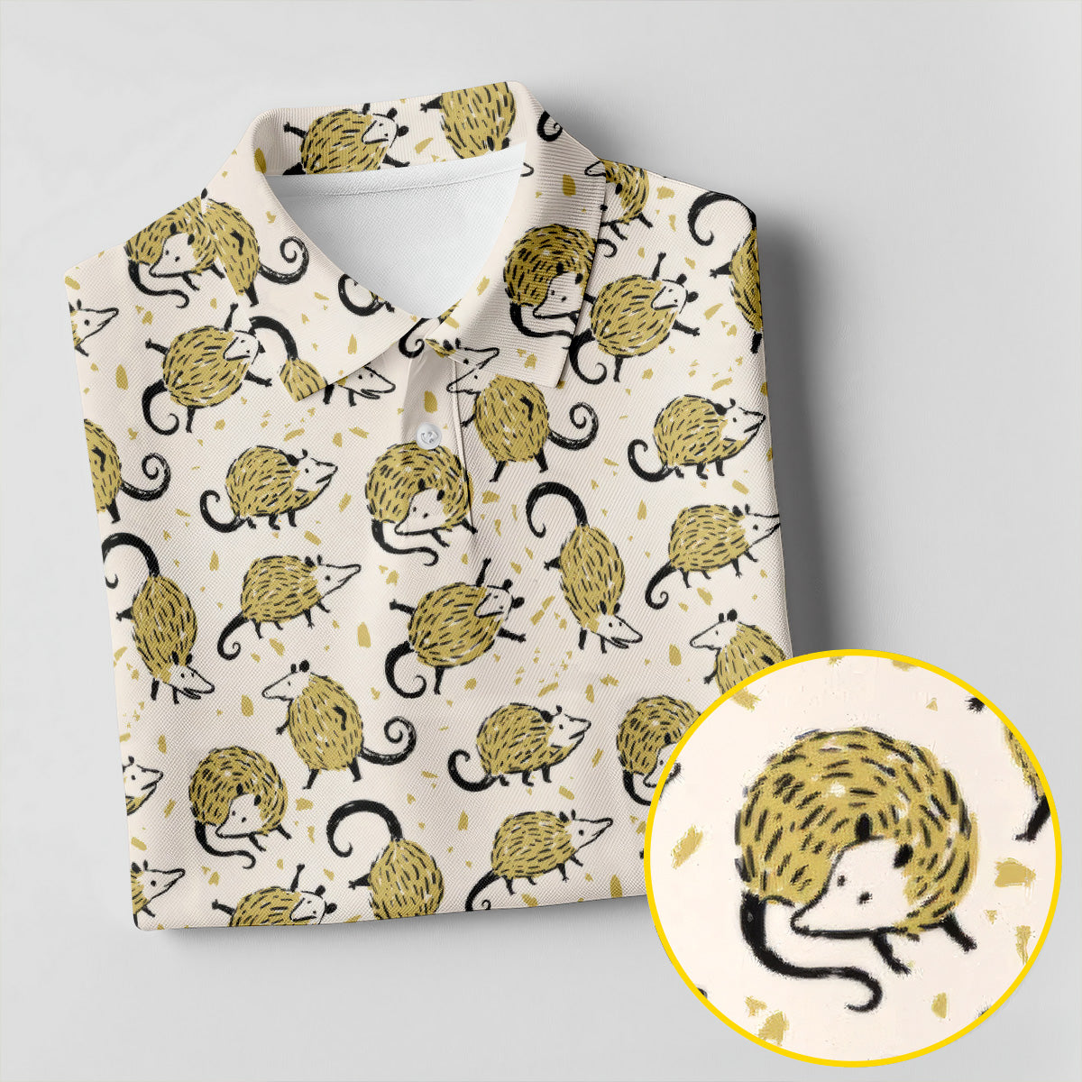 Cute Opossum Seamless Pattern Ladies Golf Tops, Golf Shirt For Women, Ladies Golf Shirts